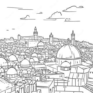 Jerusalem Skyline Farvelaegningsside 96543-35503