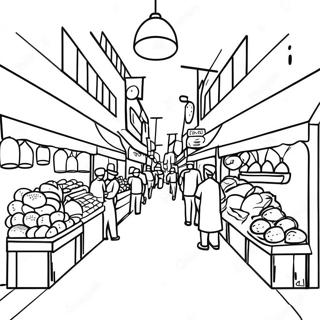 Farverig Israelsk Markedsscene Farvelaegningsside 96544-35507