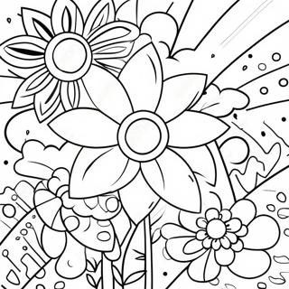 Romero Britto Inspirerede Blomster Farvelaegningsside 96777-35690