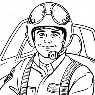 Luftvaben Pilot I Cockpit Farvelaegningsside 96878-35761