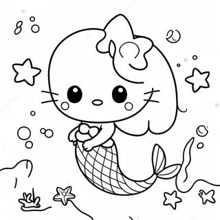 Sod Hello Kitty Havfrue Med Sostjerner Farvelaegningsside 97518 36424