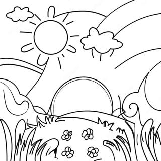 Solrig Bla Himmel Farvelaegningsside 97621 36594