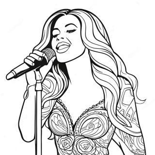 Beyonce Synger I Mikrofon Farvelaegningsside 97675-36644