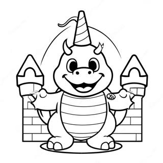 Bowser Jr I Et Farverigt Slot Farvelaegningsside 98086-36997