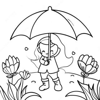 Aprilregn Bring Majblomster Farvelaegningsside 98290 37155