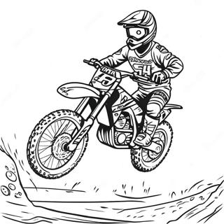 Farverig Supercross Dirt Bike Rytter Farvelaegningsside 98420 37262