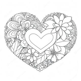 Valentinsdag Hjerter Farvelaegningsside 98446-37282