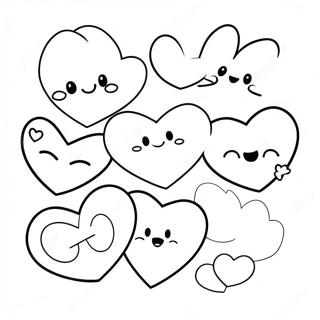 Sode Tegneserie Hjerter Farvelaegningsside 98447-37286