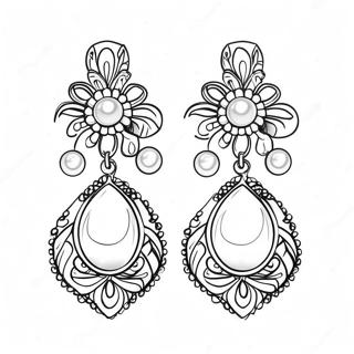 Elegant Perle Oreringe Farvelaegningsside 98549 37361