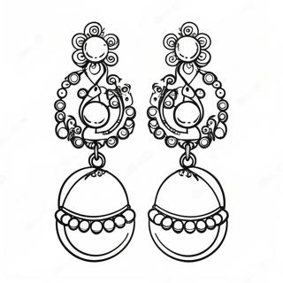 Elegant Perle Oreringe Farvelaegningsside 98549 37364