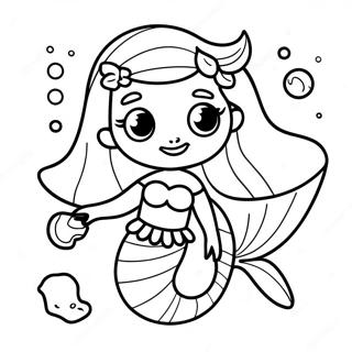 Fortryllende Havfrue Med Muslingeskal Tilbehor Farvelaegningsside 98601-37408