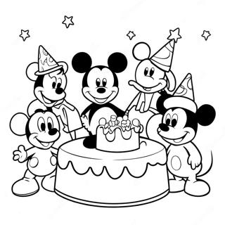 Mickey Mouse Og Venner Fodselsdagsfest Farvelaegningsside 98779 37544