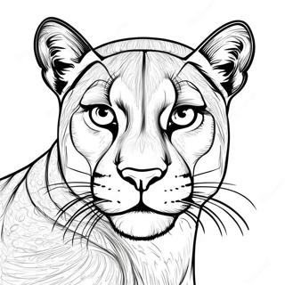 Realistisk Cougar Portraet Farvelaegningsside 98884 37631