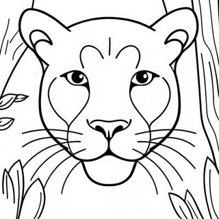 Realistisk Cougar Portraet Farvelaegningsside 98884 37632