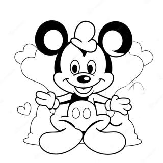Sod Mickey Mouse Med Hjerter Farvelaegningsside 99136-37819