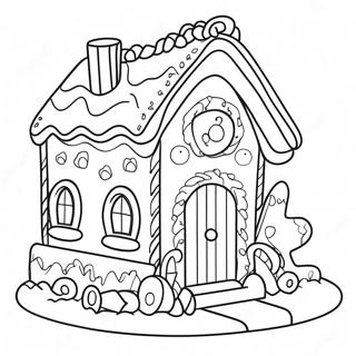 Farverigt Peberkagehus Farvelaegningsside 99345 37990