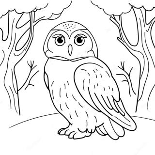 Charmerende Sneugle I En Vinter Scene Farvelaegningsside 99498 38101