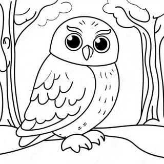 Charmerende Sneugle I En Vinter Scene Farvelaegningsside 99498 38102