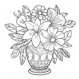 Smuk Blomster Vase Farvelaegningsside 99909-38609