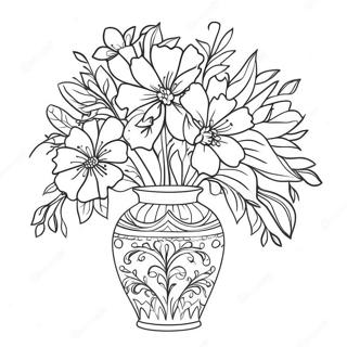 Smuk Blomster Vase Farvelaegningsside 99909-38610